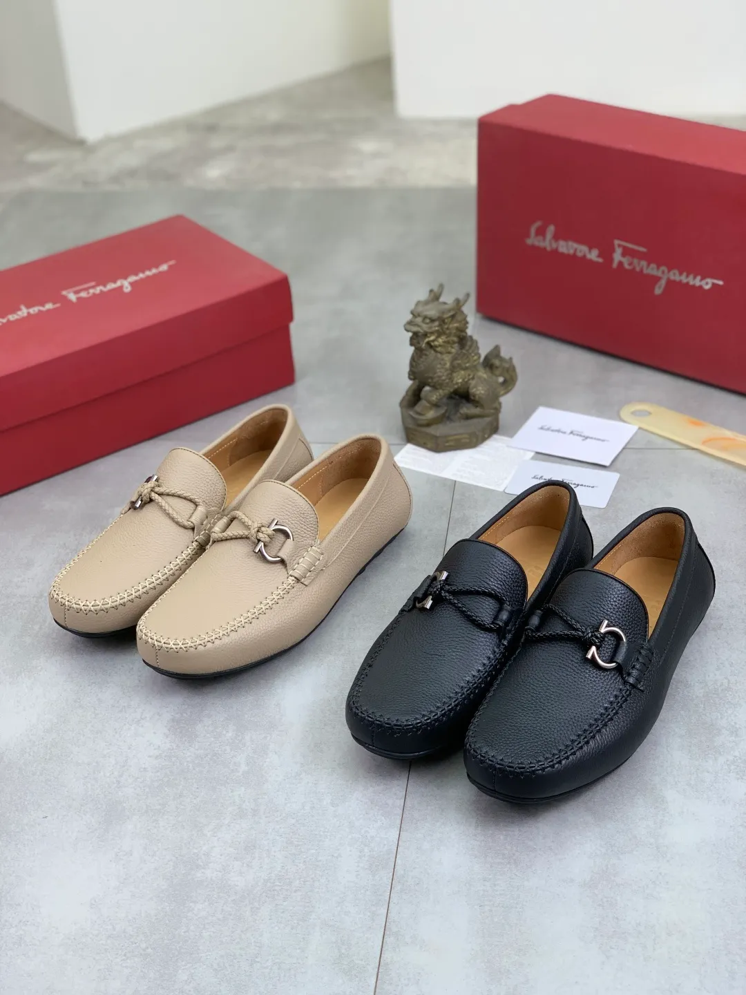 Men's men's shoes 💰P480 New high quality [Ferragamo/Ferragamo] The latest model in the counter Original imported calfskin, imported cowhide lining + original luxury metal buckle + original combination outsole Comparison without pressure Code number: 38-44 (45 customized)